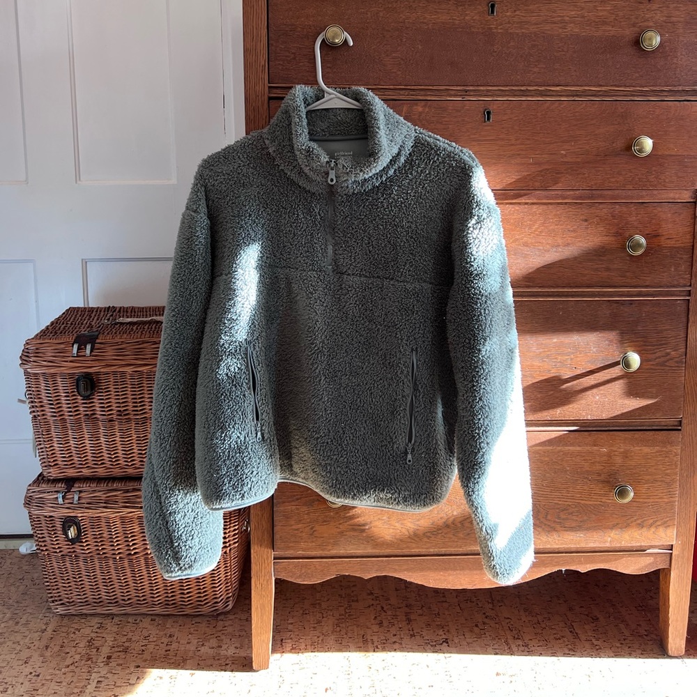 Girlfriend collective pine half-zip fleece